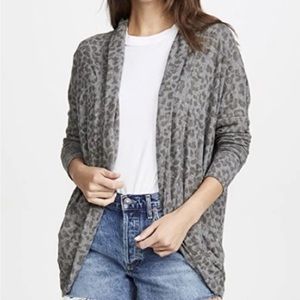 Sundry Leopard Print Cardigan